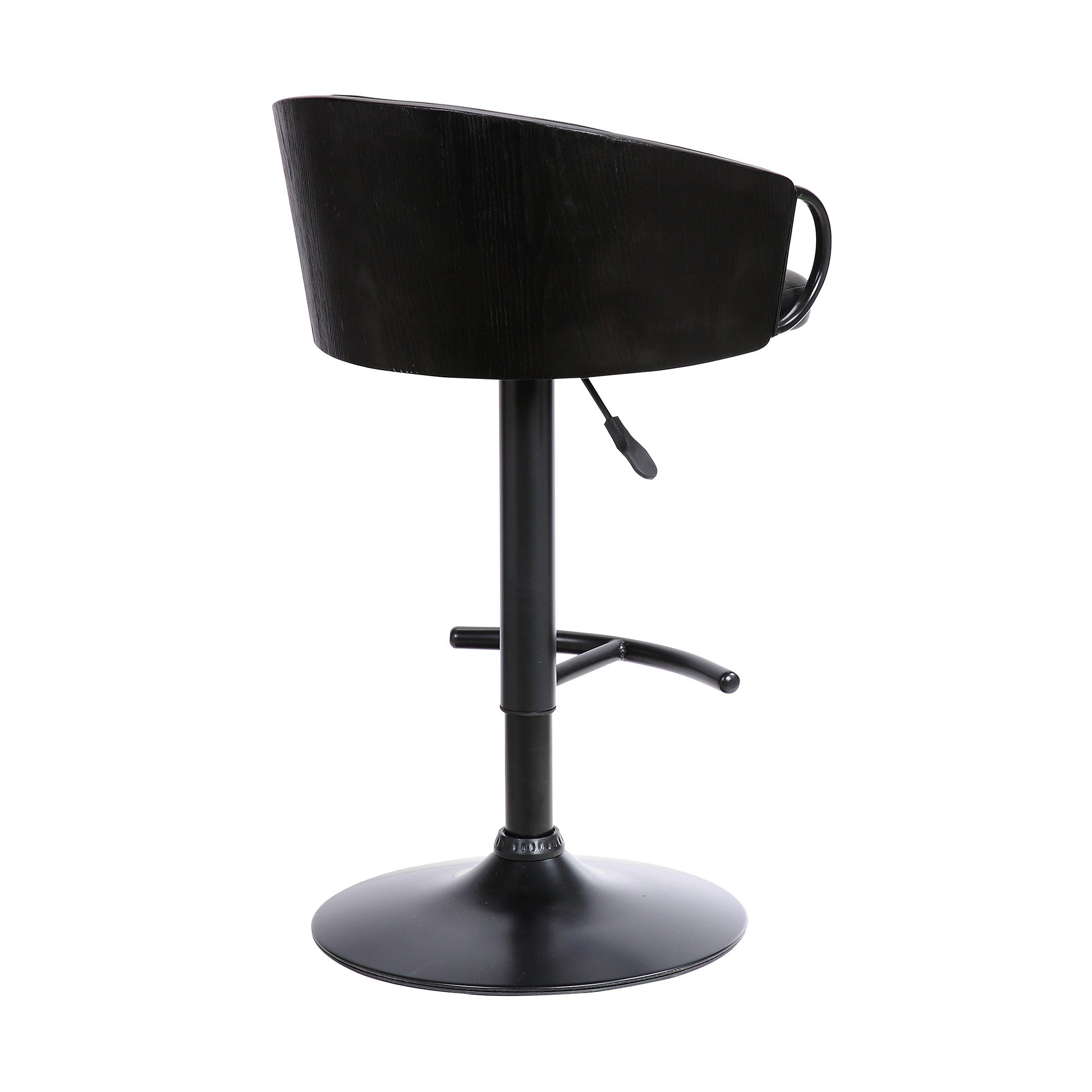 24" Black Faux Leather And Iron Swivel Low Back Adjustable Height Bar Chair - Homeroots - Flyclothing LLC