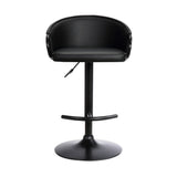 24" Black Faux Leather And Iron Swivel Low Back Adjustable Height Bar Chair - Homeroots - Flyclothing LLC