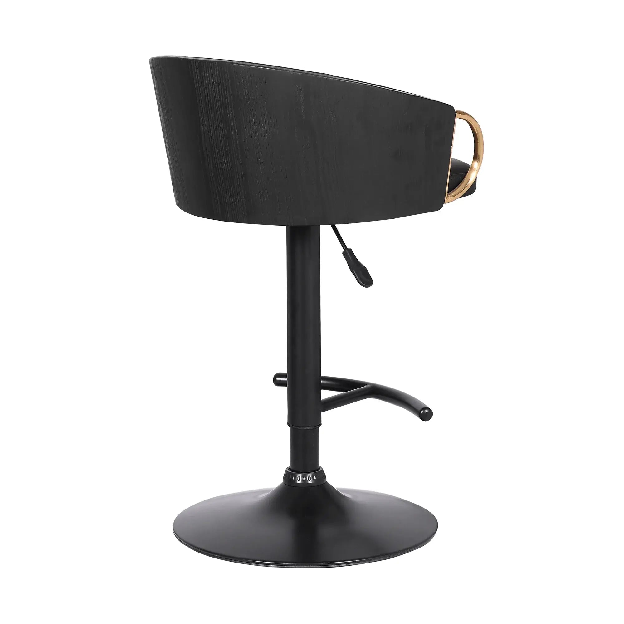 24" Black Faux Leather And Iron Swivel Low Back Adjustable Height Bar Chair - Homeroots - Flyclothing LLC