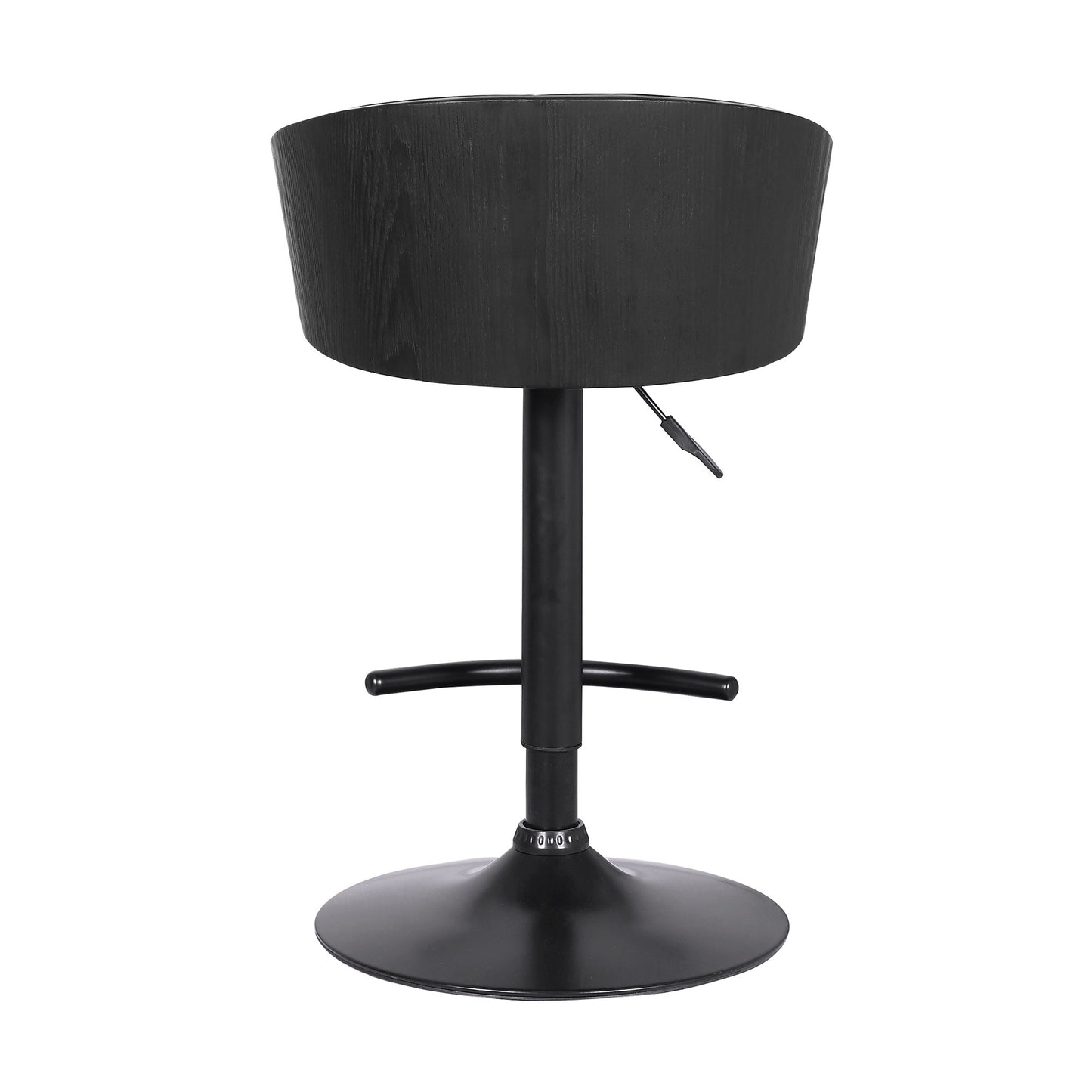 24" Black Faux Leather And Iron Swivel Low Back Adjustable Height Bar Chair - Homeroots - Flyclothing LLC