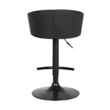 24" Black Faux Leather And Iron Swivel Low Back Adjustable Height Bar Chair - Homeroots - Flyclothing LLC