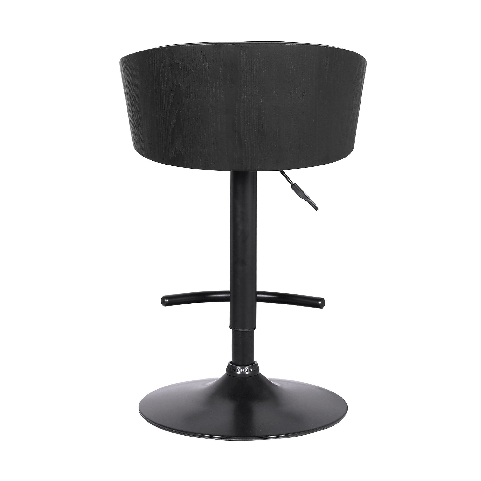 24" Black Faux Leather And Iron Swivel Low Back Adjustable Height Bar Chair - Homeroots - Flyclothing LLC