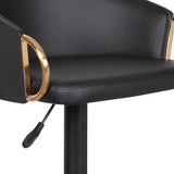 24" Black Faux Leather And Iron Swivel Low Back Adjustable Height Bar Chair - Homeroots - Flyclothing LLC