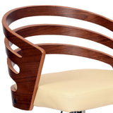 25" Cream And Silver Iron Swivel Low Back Adjustable Height Bar Chair - Homeroots - Flyclothing LLC