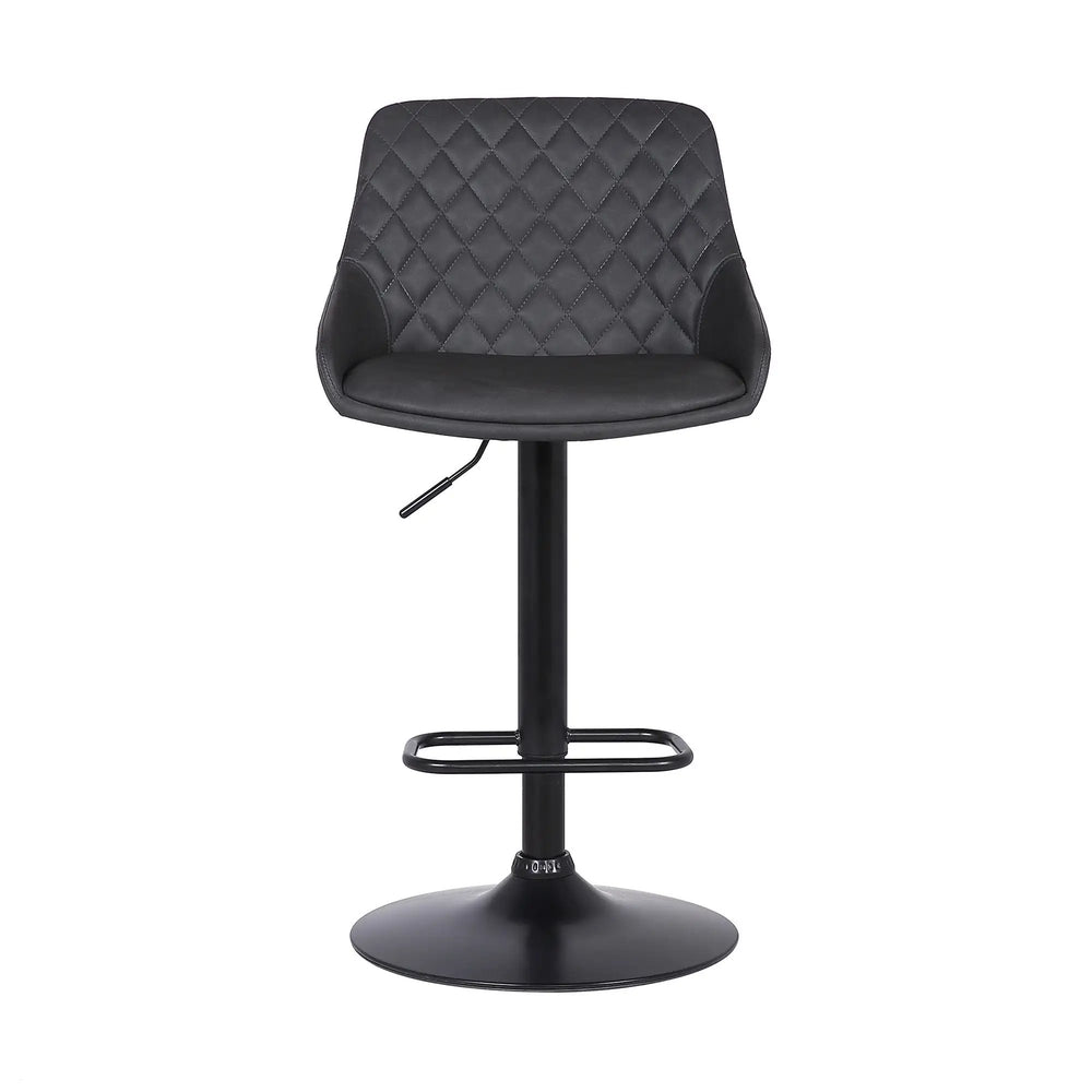 24" Gray And Black Iron Swivel Low Back Adjustable Height Bar Chair - Homeroots - Flyclothing LLC