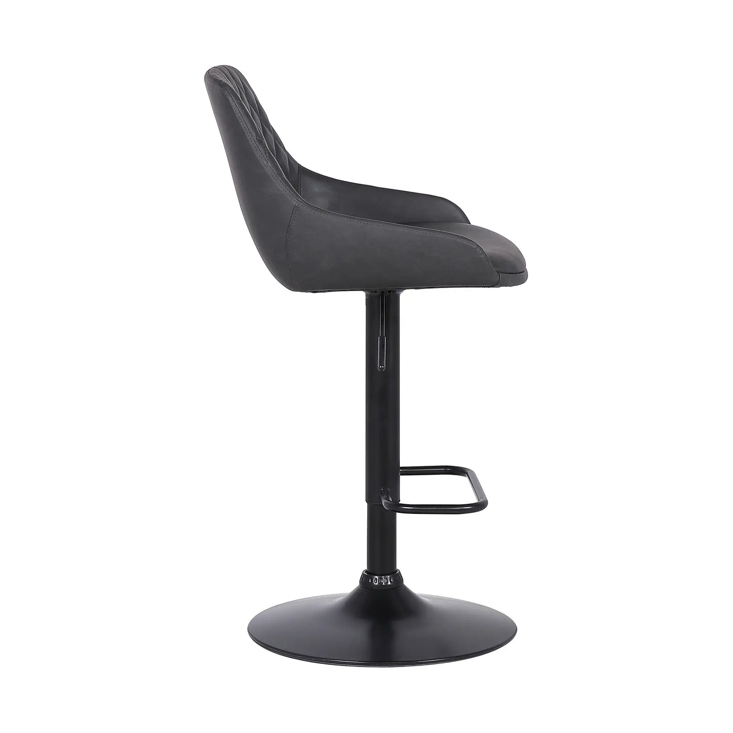 24" Gray And Black Iron Swivel Low Back Adjustable Height Bar Chair - Homeroots - Flyclothing LLC