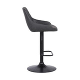 24" Gray And Black Iron Swivel Low Back Adjustable Height Bar Chair - Homeroots - Flyclothing LLC