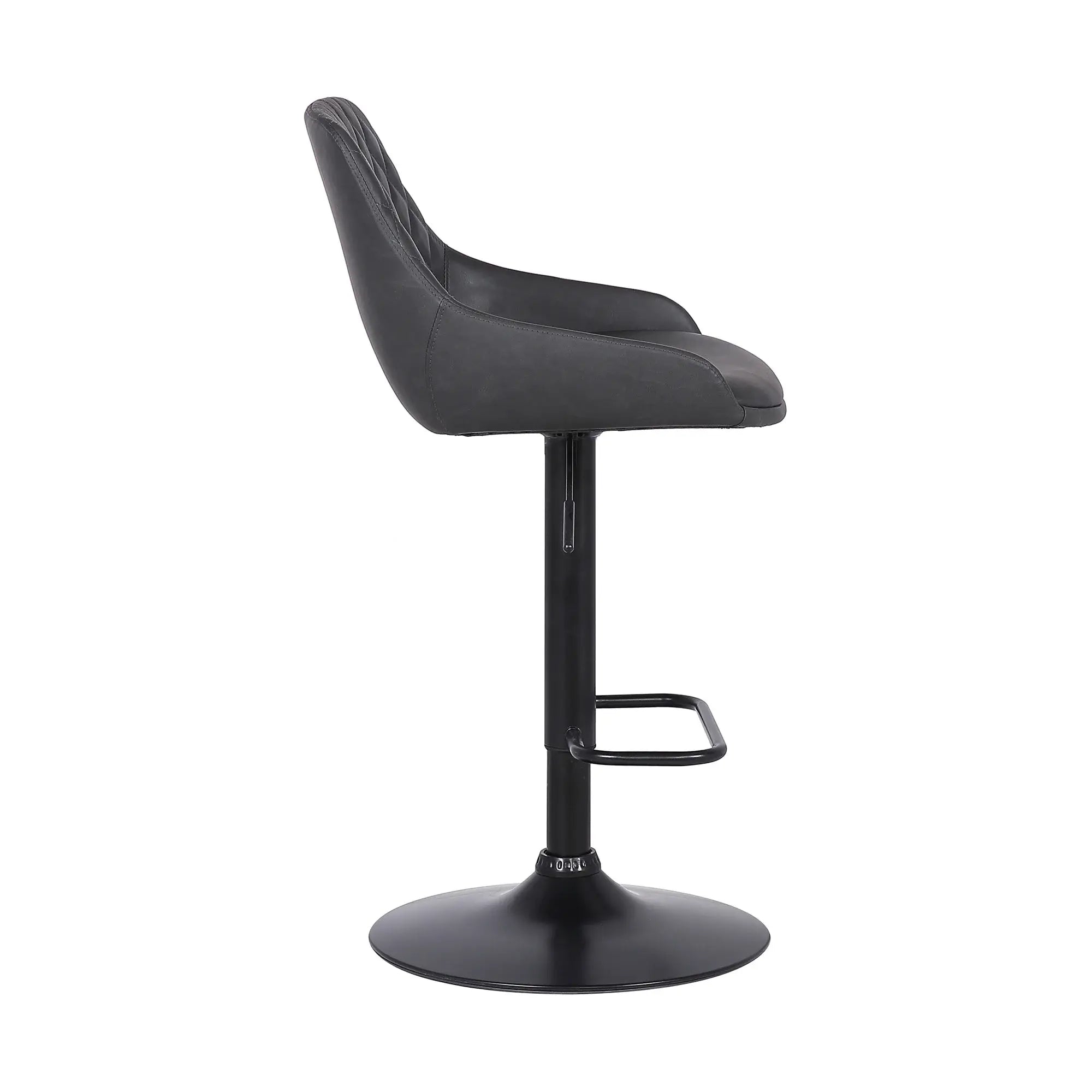 24" Gray And Black Iron Swivel Low Back Adjustable Height Bar Chair - Homeroots - Flyclothing LLC