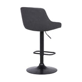 24" Gray And Black Iron Swivel Low Back Adjustable Height Bar Chair - Homeroots