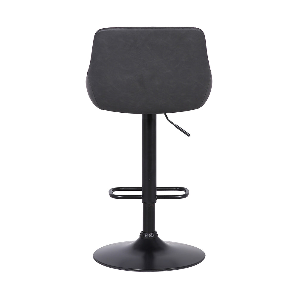 24" Gray And Black Iron Swivel Low Back Adjustable Height Bar Chair - Homeroots - Flyclothing LLC