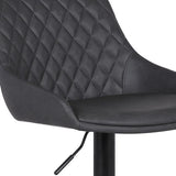 24" Gray And Black Iron Swivel Low Back Adjustable Height Bar Chair - Homeroots - Flyclothing LLC