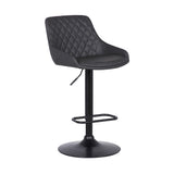 24" Gray And Black Iron Swivel Low Back Adjustable Height Bar Chair - Homeroots