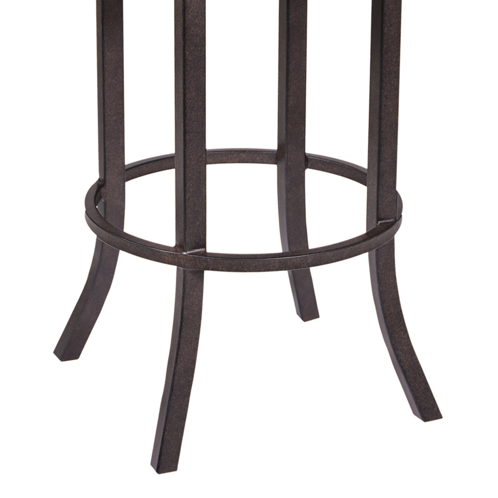 30" Brown Faux Leather And Iron Bar Height Bar Chair - Homeroots - Flyclothing LLC