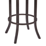 30" Brown Faux Leather And Iron Bar Height Bar Chair - Homeroots - Flyclothing LLC