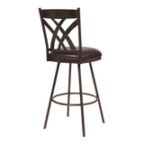 26" Brown Iron Counter Height Bar Chair - Homeroots