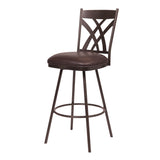 26" Brown Iron Counter Height Bar Chair - Homeroots