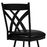 26" Black Iron Counter Height Bar Chair - Homeroots