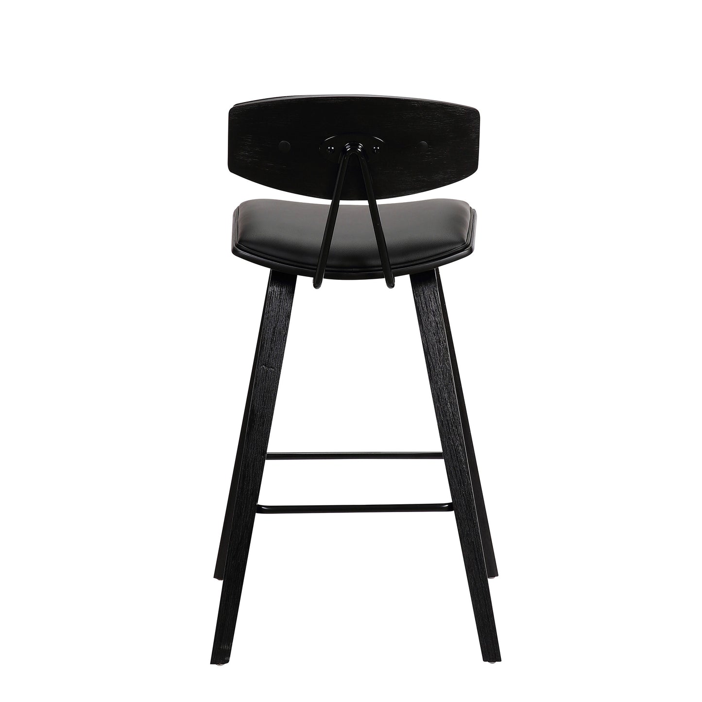 26" Black Iron Low Back Counter Height Bar Chair - Homeroots - Flyclothing LLC