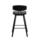 26" Black Iron Low Back Counter Height Bar Chair - Homeroots - Flyclothing LLC