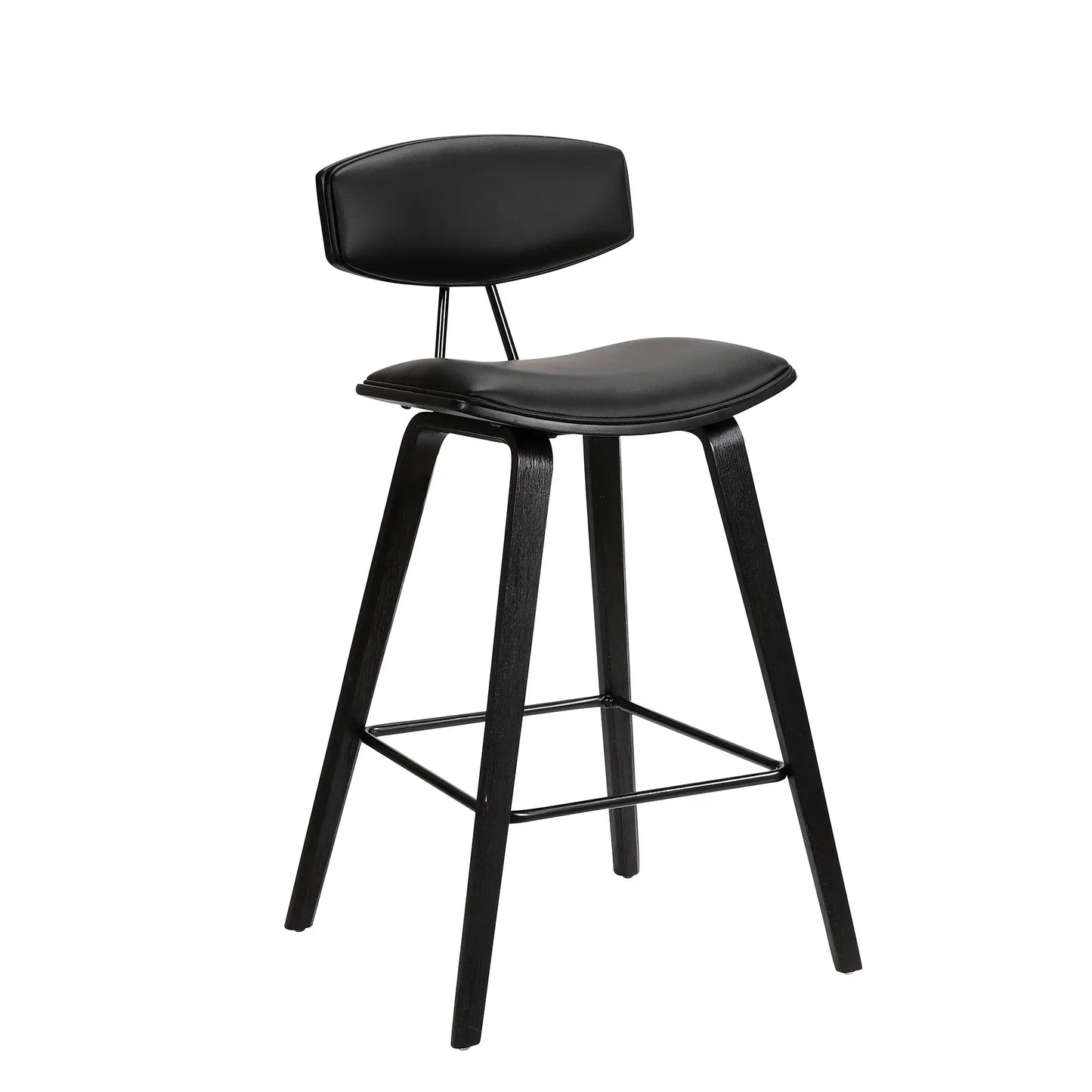 26" Black Iron Low Back Counter Height Bar Chair - Homeroots - Flyclothing LLC