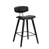 26" Black Iron Low Back Counter Height Bar Chair - Homeroots