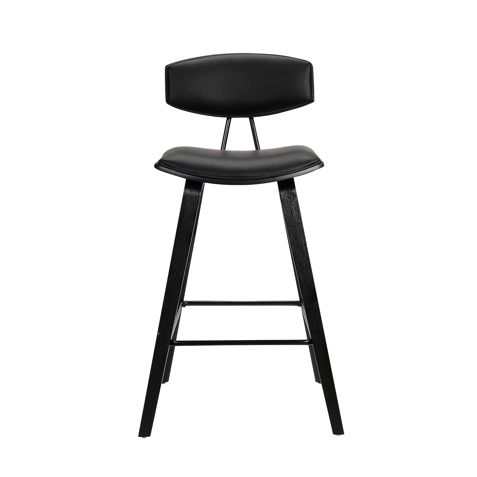 26" Black Iron Low Back Counter Height Bar Chair - Homeroots - Flyclothing LLC