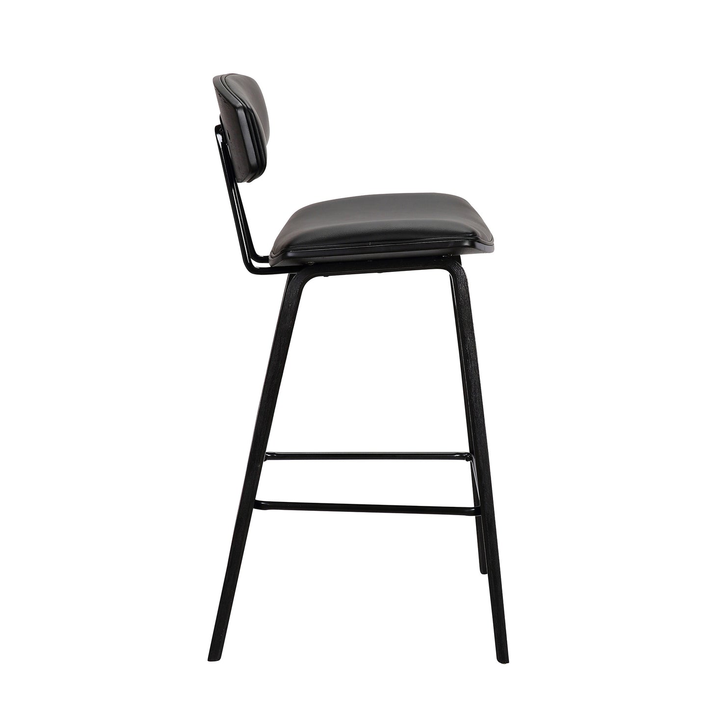 26" Black Iron Low Back Counter Height Bar Chair - Homeroots - Flyclothing LLC