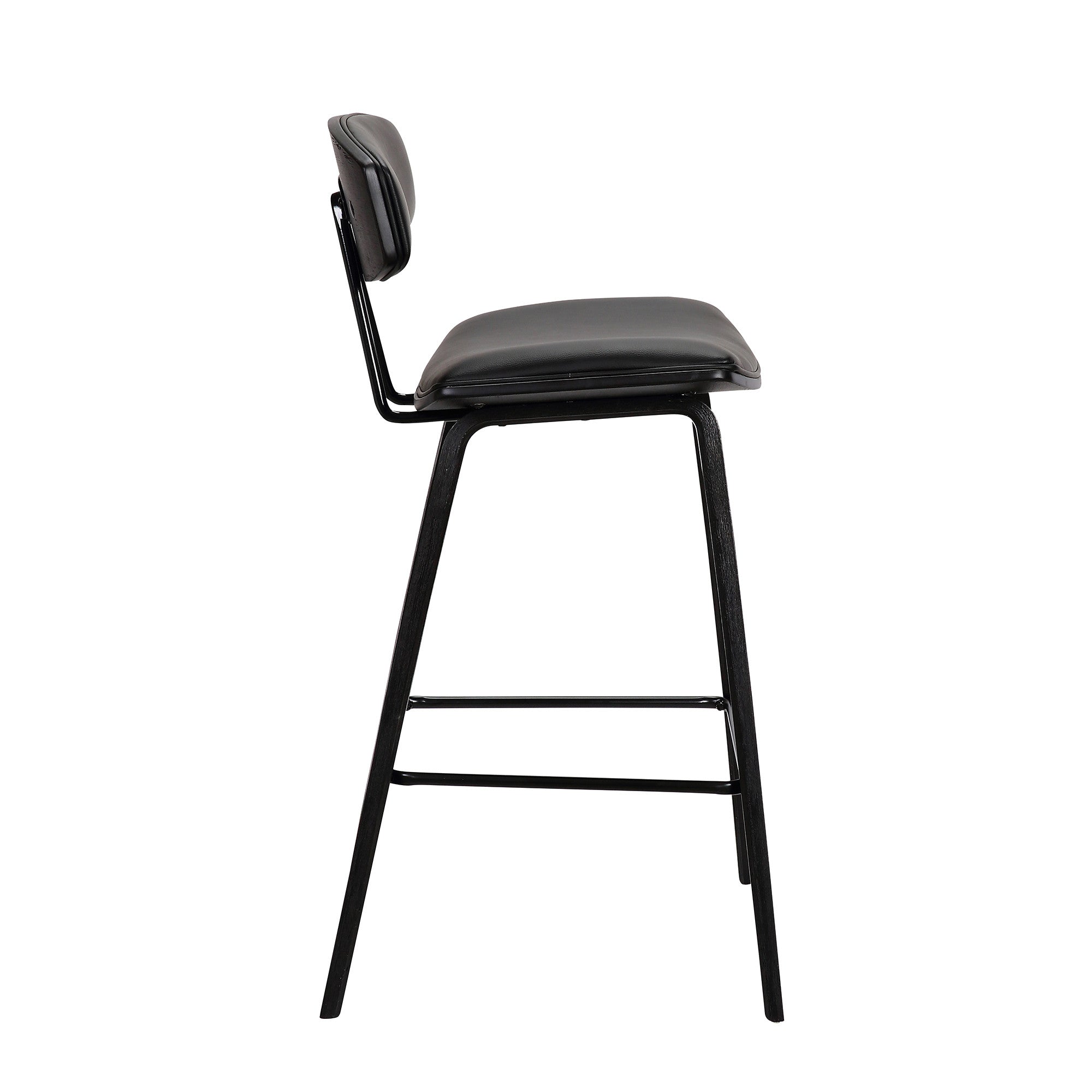 26" Black Iron Low Back Counter Height Bar Chair - Homeroots - Flyclothing LLC