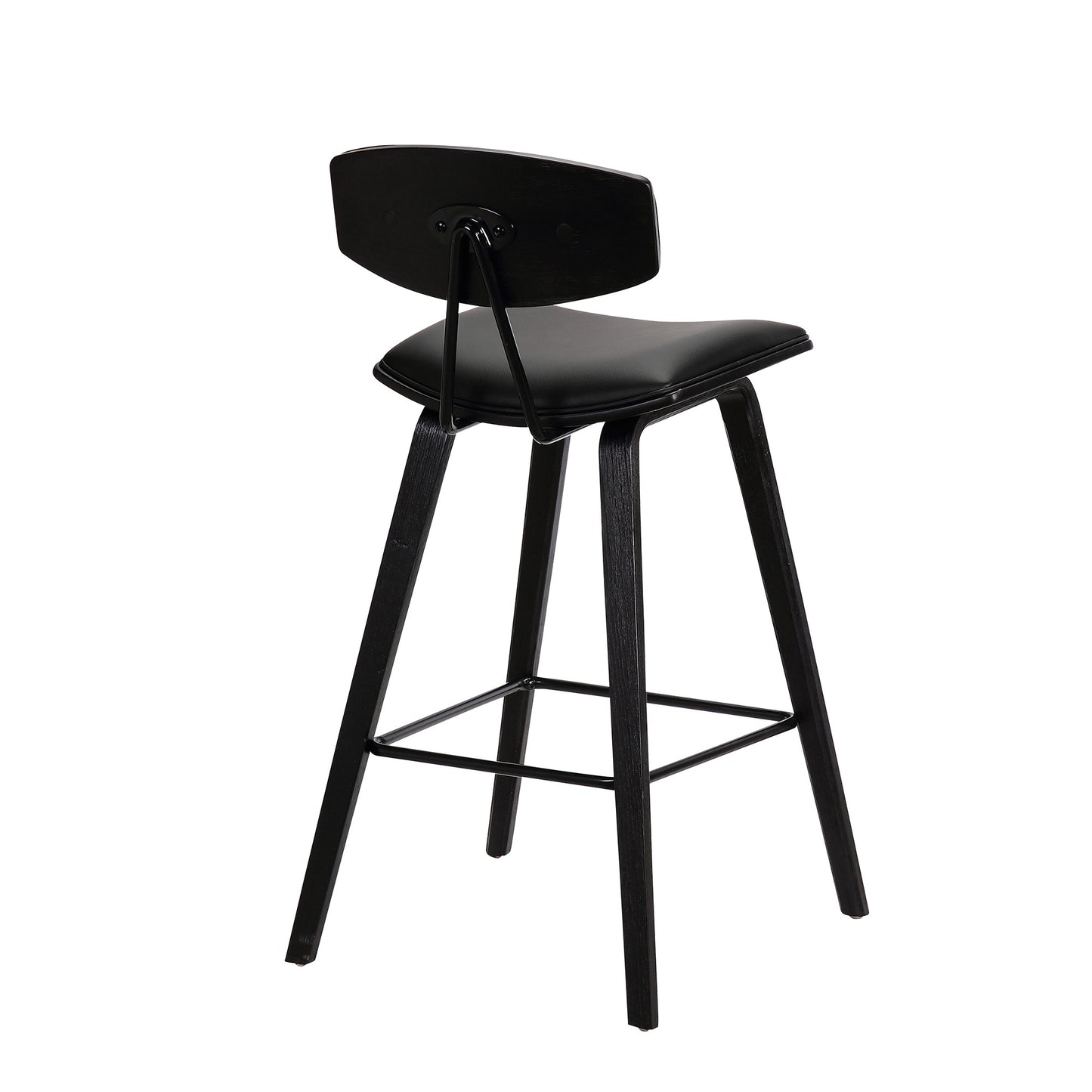 26" Black Iron Low Back Counter Height Bar Chair - Homeroots - Flyclothing LLC