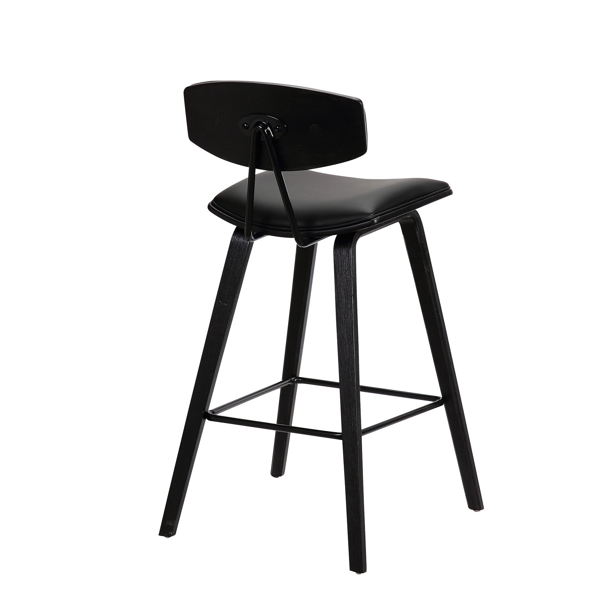 26" Black Iron Low Back Counter Height Bar Chair - Homeroots - Flyclothing LLC