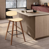 26" Cream And Brown Iron Low Back Counter Height Bar Chair - Homeroots - Flyclothing LLC