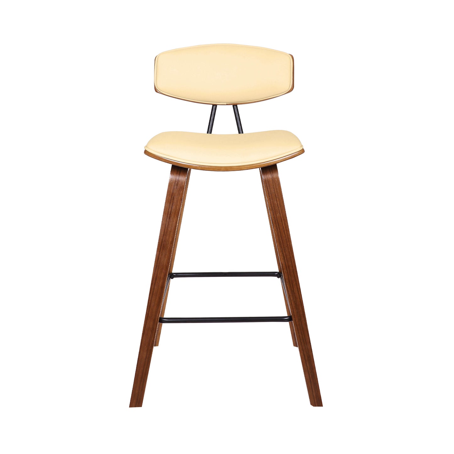 26" Cream And Brown Iron Low Back Counter Height Bar Chair - Homeroots - Flyclothing LLC