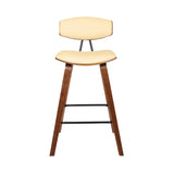 26" Cream And Brown Iron Low Back Counter Height Bar Chair - Homeroots - Flyclothing LLC
