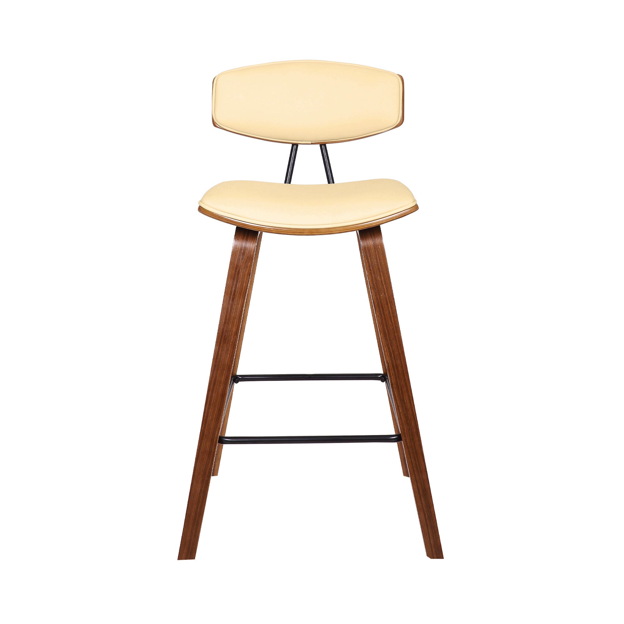 26" Cream And Brown Iron Low Back Counter Height Bar Chair - Homeroots - Flyclothing LLC