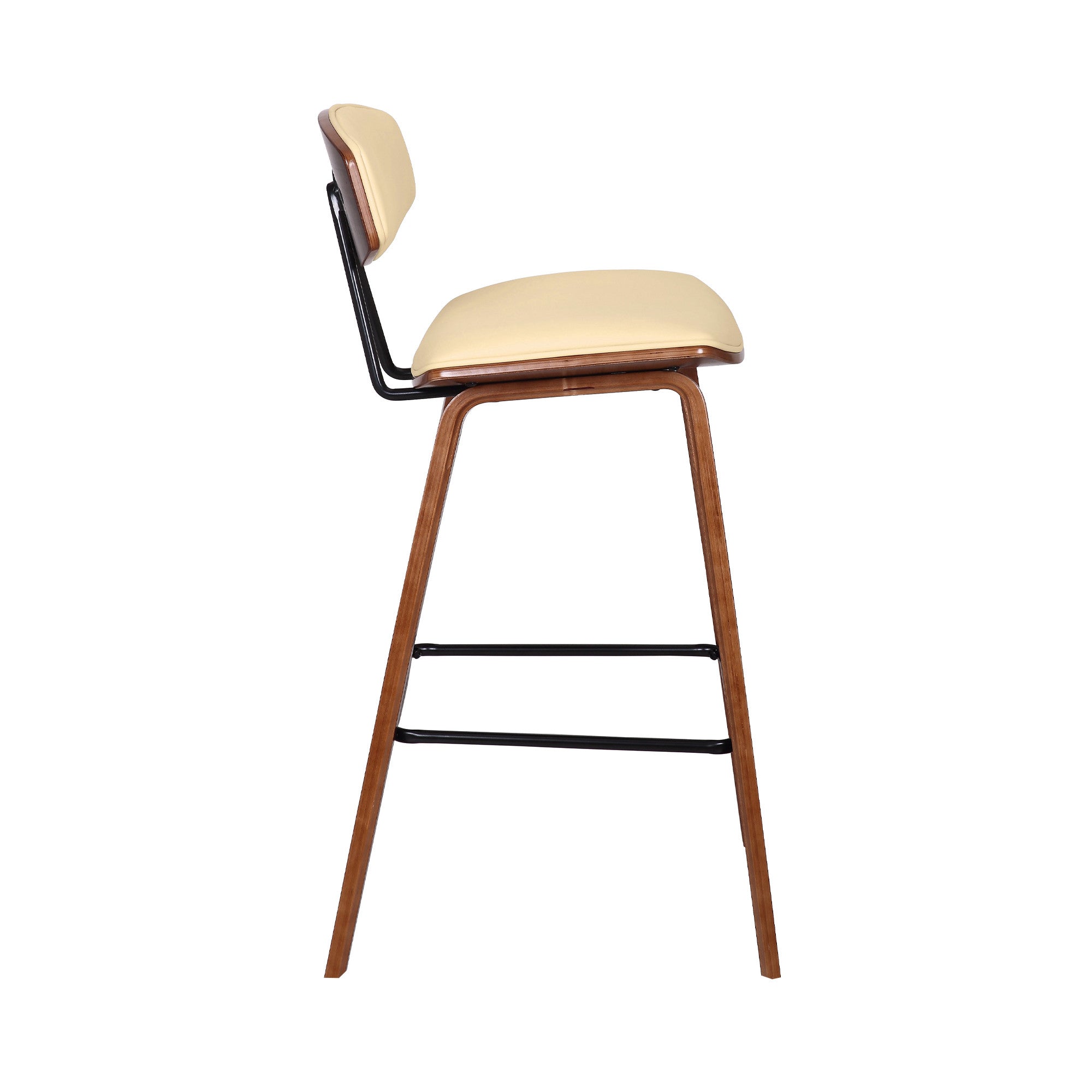 26" Cream And Brown Iron Low Back Counter Height Bar Chair - Homeroots - Flyclothing LLC