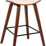 26" Cream And Brown Iron Low Back Counter Height Bar Chair - Homeroots - Flyclothing LLC