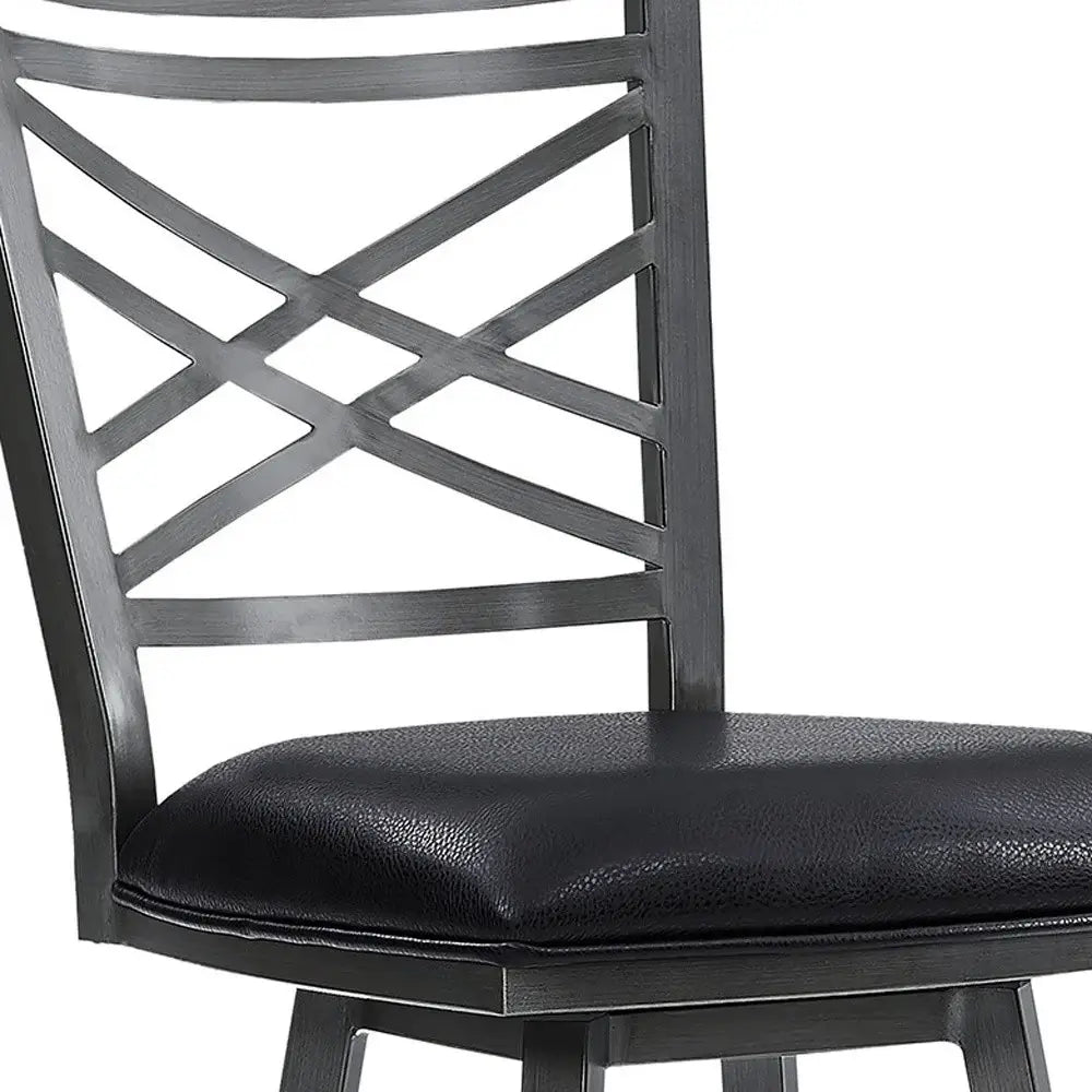 26" Black Iron Counter Height Bar Chair - Homeroots - Flyclothing LLC