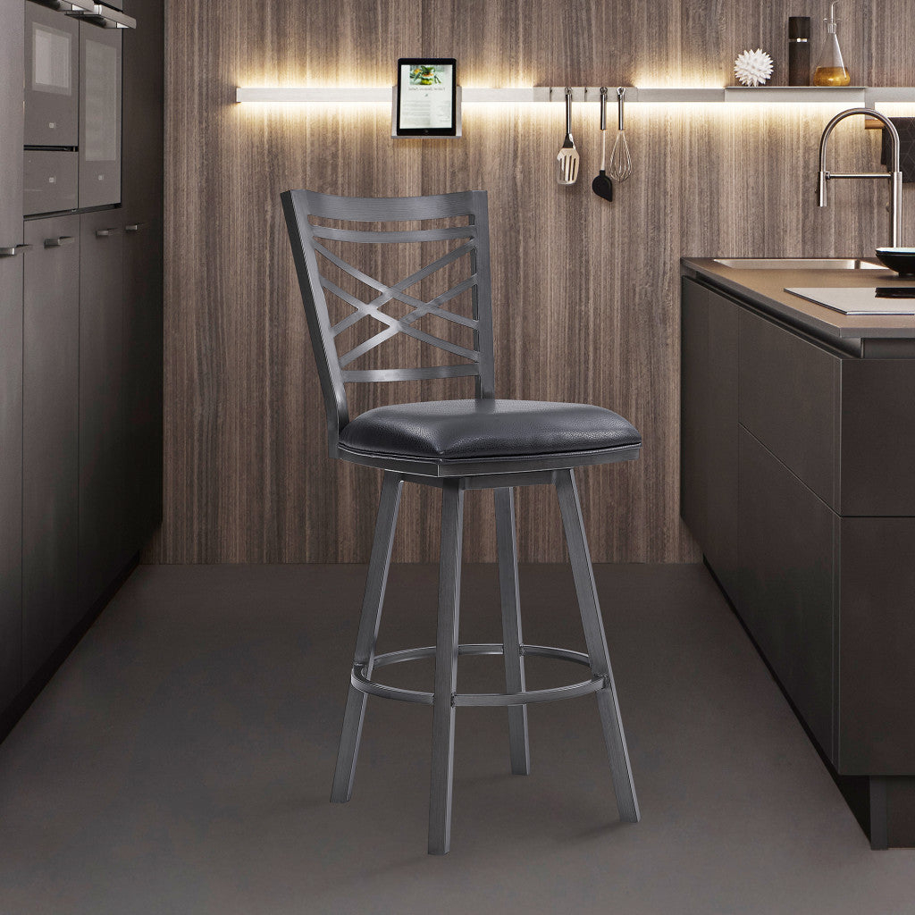 26" Black Iron Counter Height Bar Chair - Homeroots - Flyclothing LLC