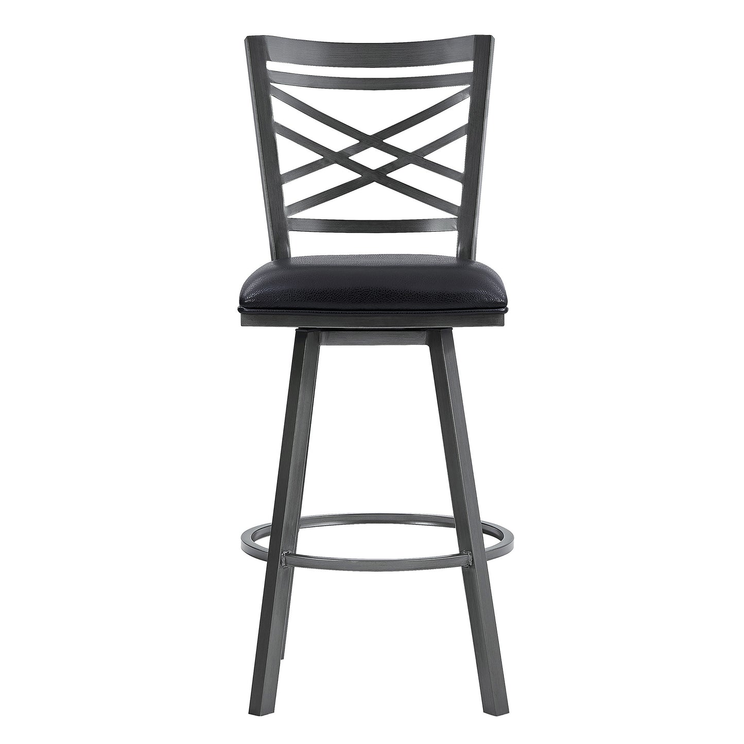 26" Black Iron Counter Height Bar Chair - Homeroots - Flyclothing LLC