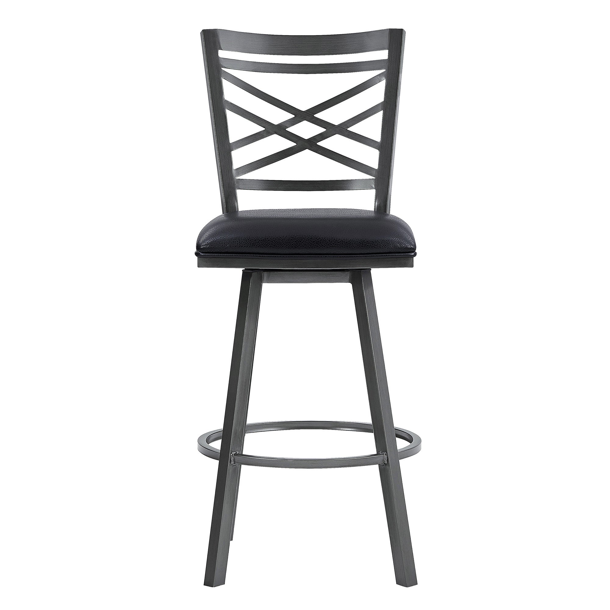26" Black Iron Counter Height Bar Chair - Homeroots - Flyclothing LLC