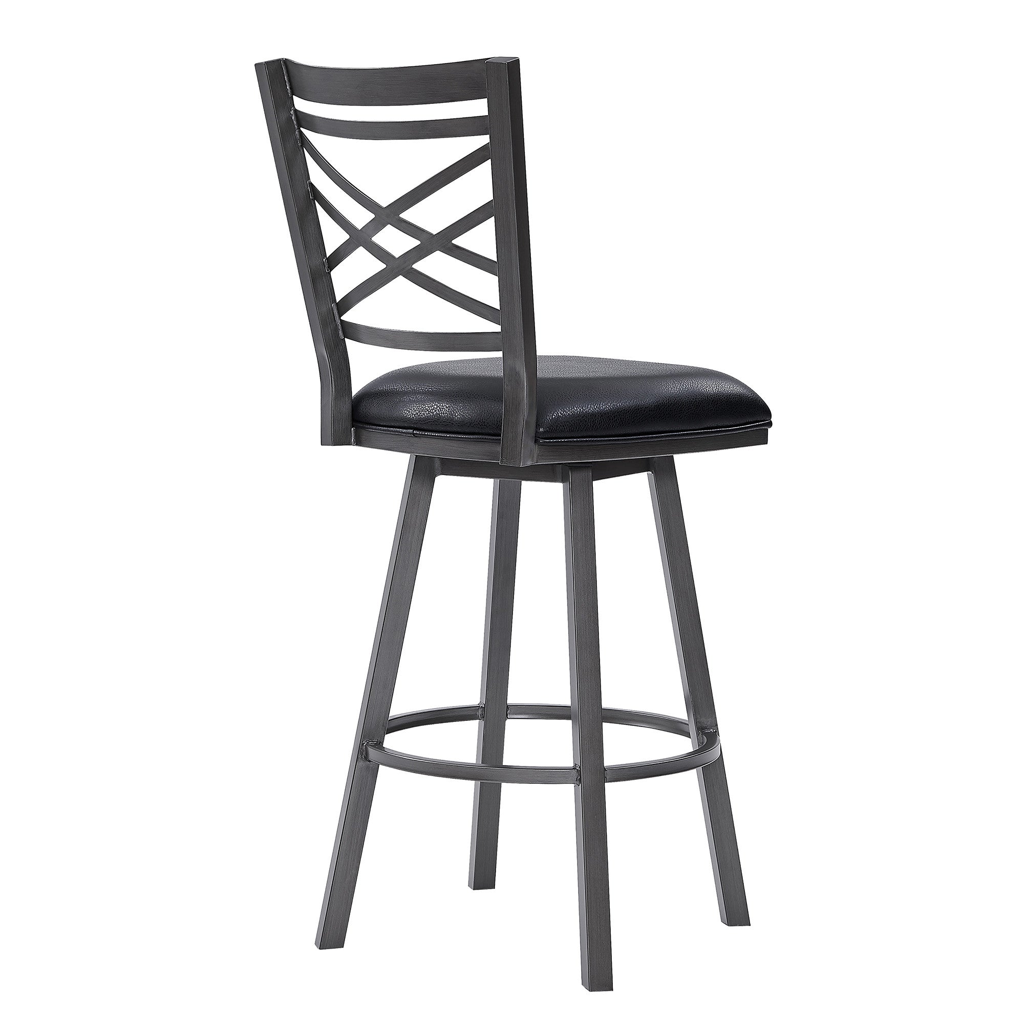 26" Black Iron Counter Height Bar Chair - Homeroots - Flyclothing LLC