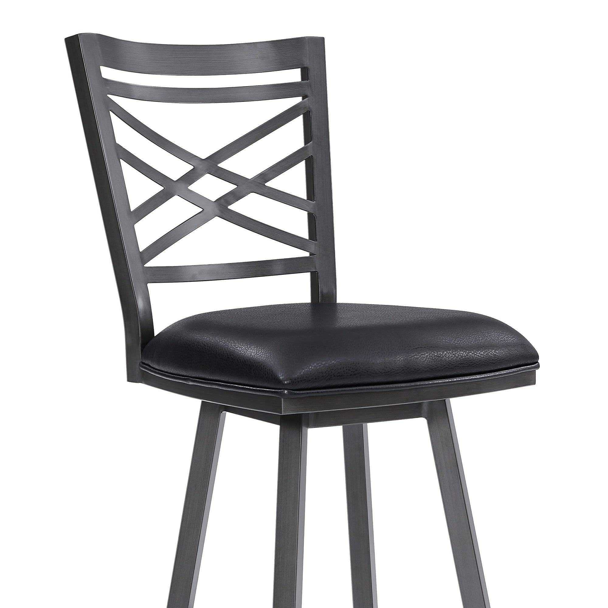 26" Black Iron Counter Height Bar Chair - Homeroots - Flyclothing LLC