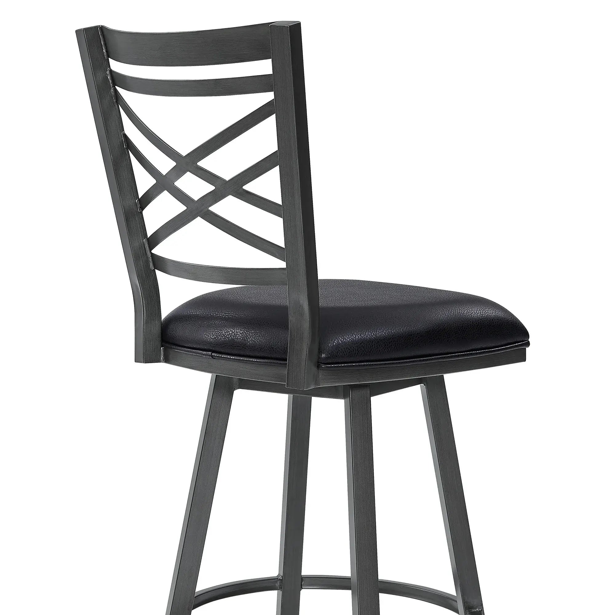 26" Black Iron Counter Height Bar Chair - Homeroots - Flyclothing LLC
