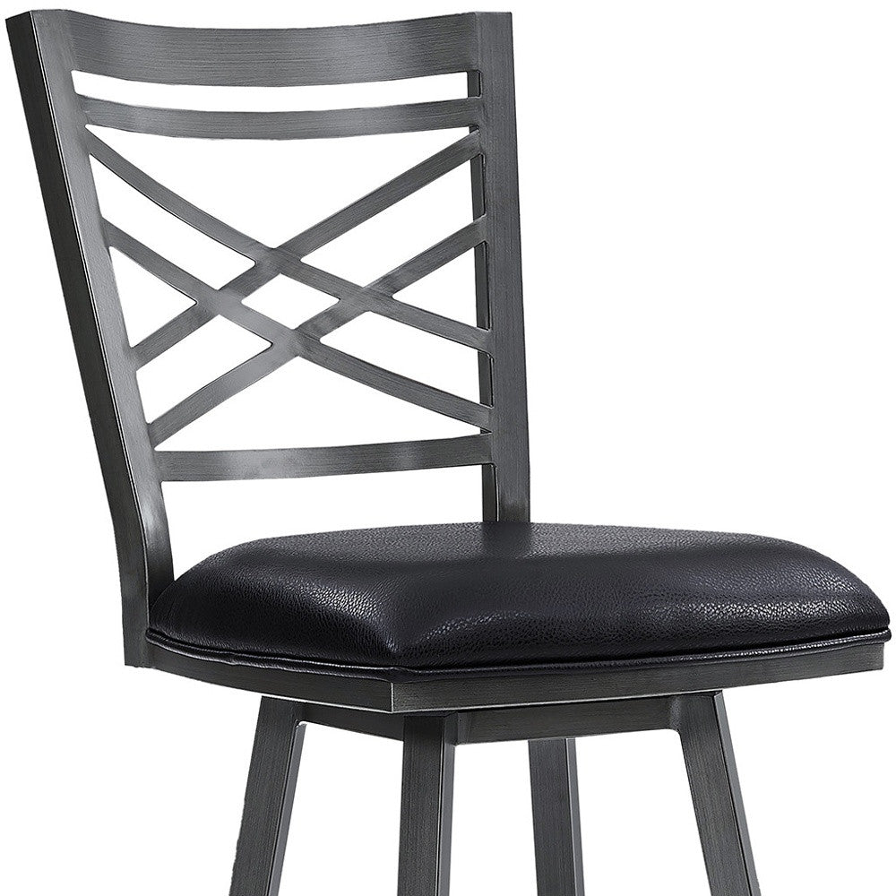 26" Black Iron Counter Height Bar Chair - Homeroots - Flyclothing LLC