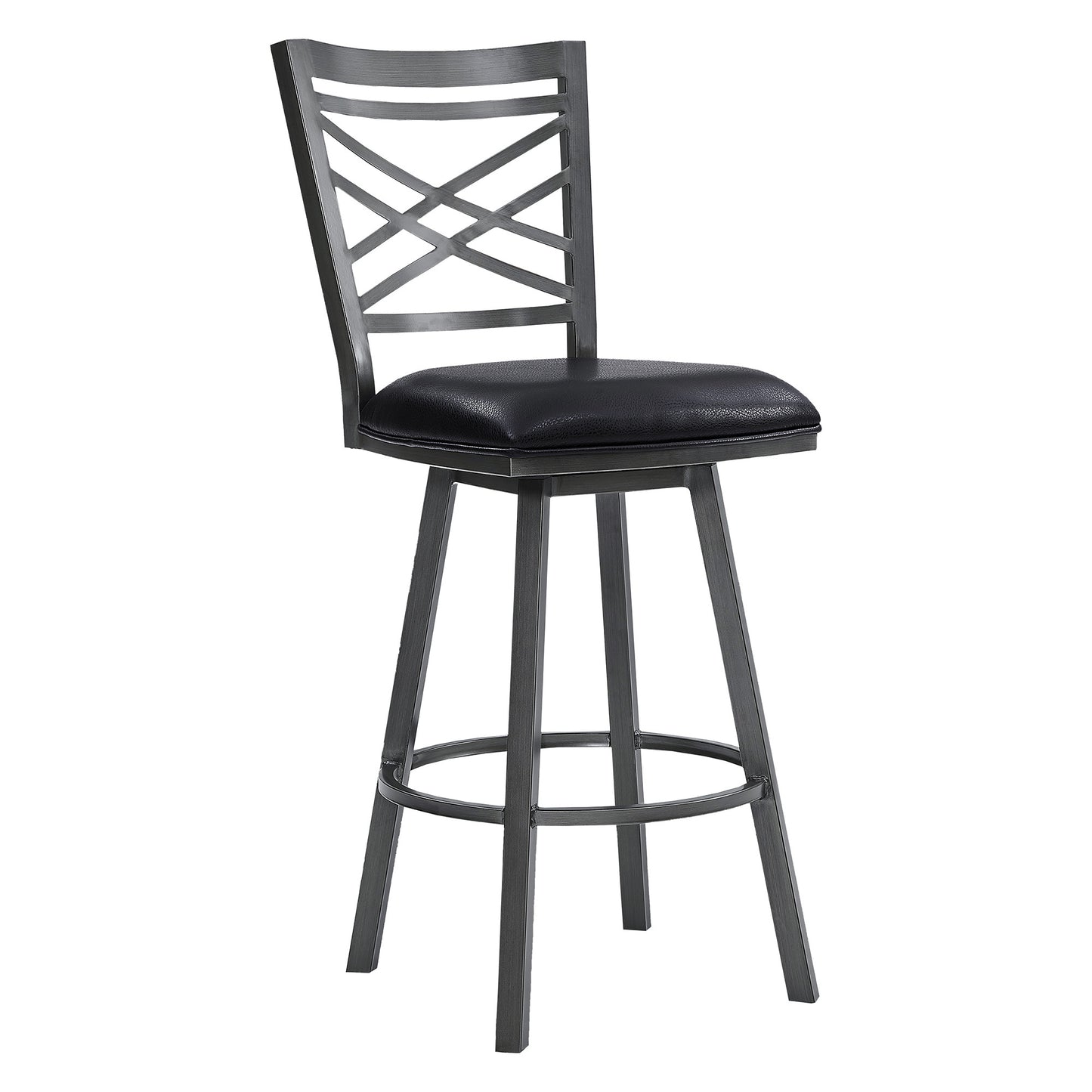 26" Black Iron Counter Height Bar Chair - Homeroots - Flyclothing LLC