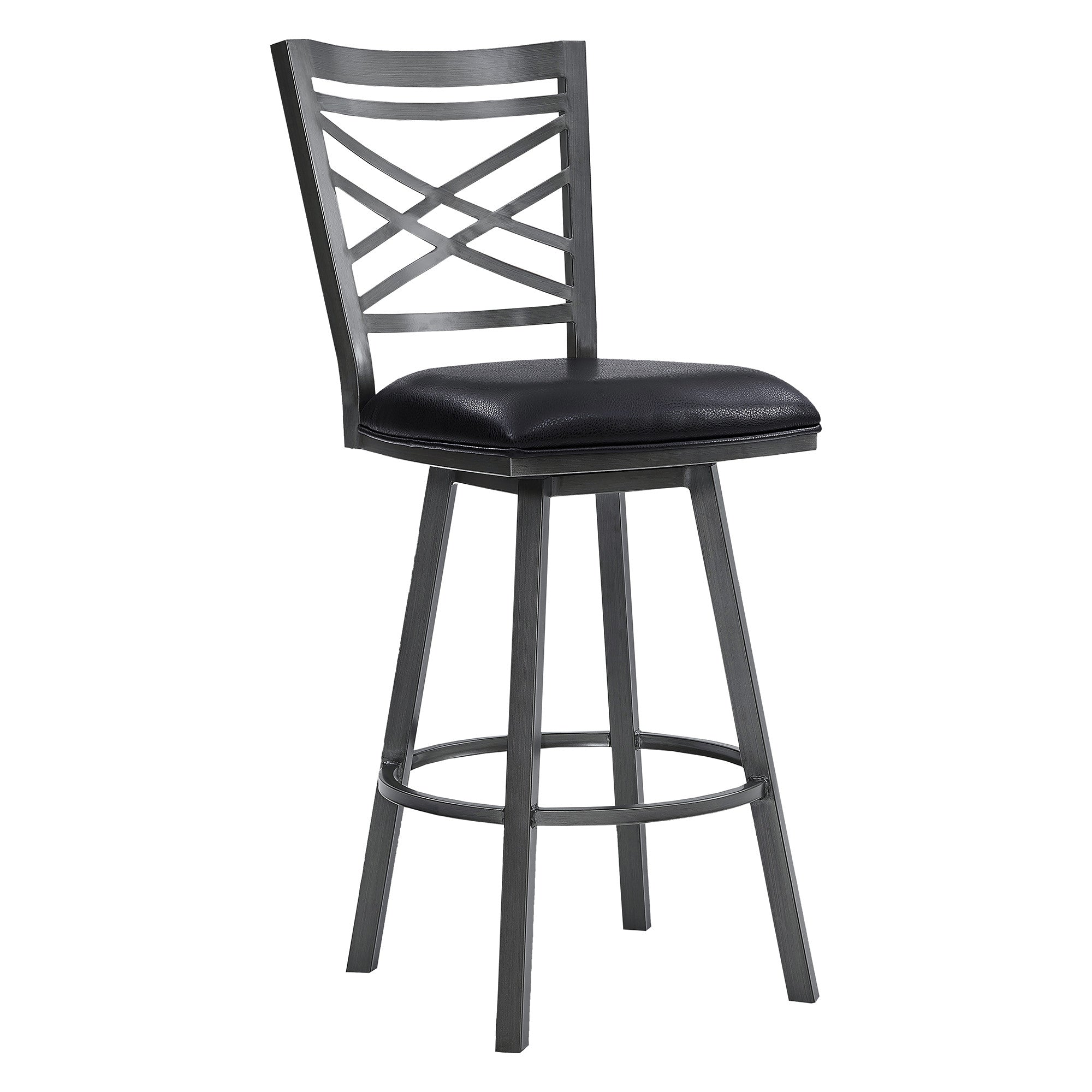 26" Black Iron Counter Height Bar Chair - Homeroots - Flyclothing LLC