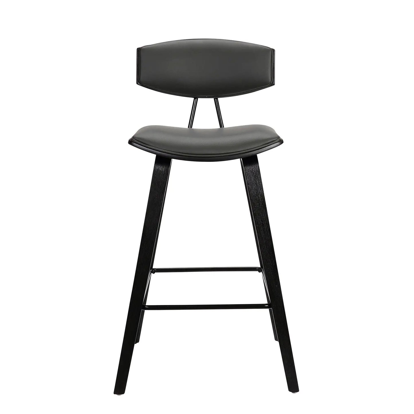 26" Gray And Black Iron Low Back Counter Height Bar Chair - Homeroots - Flyclothing LLC