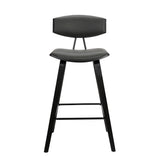 26" Gray And Black Iron Low Back Counter Height Bar Chair - Homeroots - Flyclothing LLC