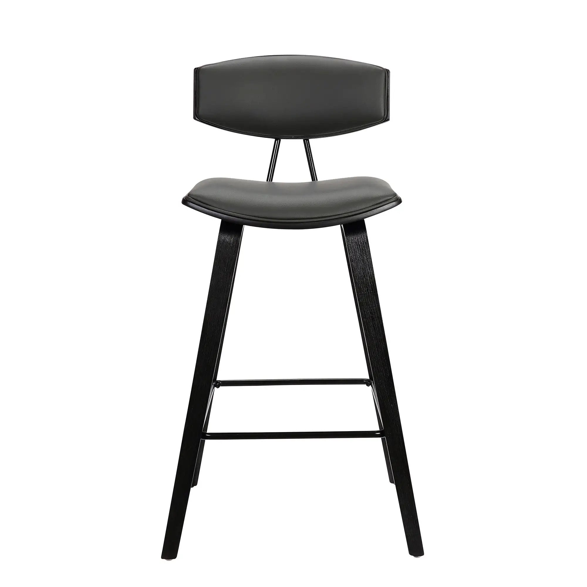 26" Gray And Black Iron Low Back Counter Height Bar Chair - Homeroots - Flyclothing LLC