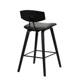 26" Gray And Black Iron Low Back Counter Height Bar Chair - Homeroots - Flyclothing LLC